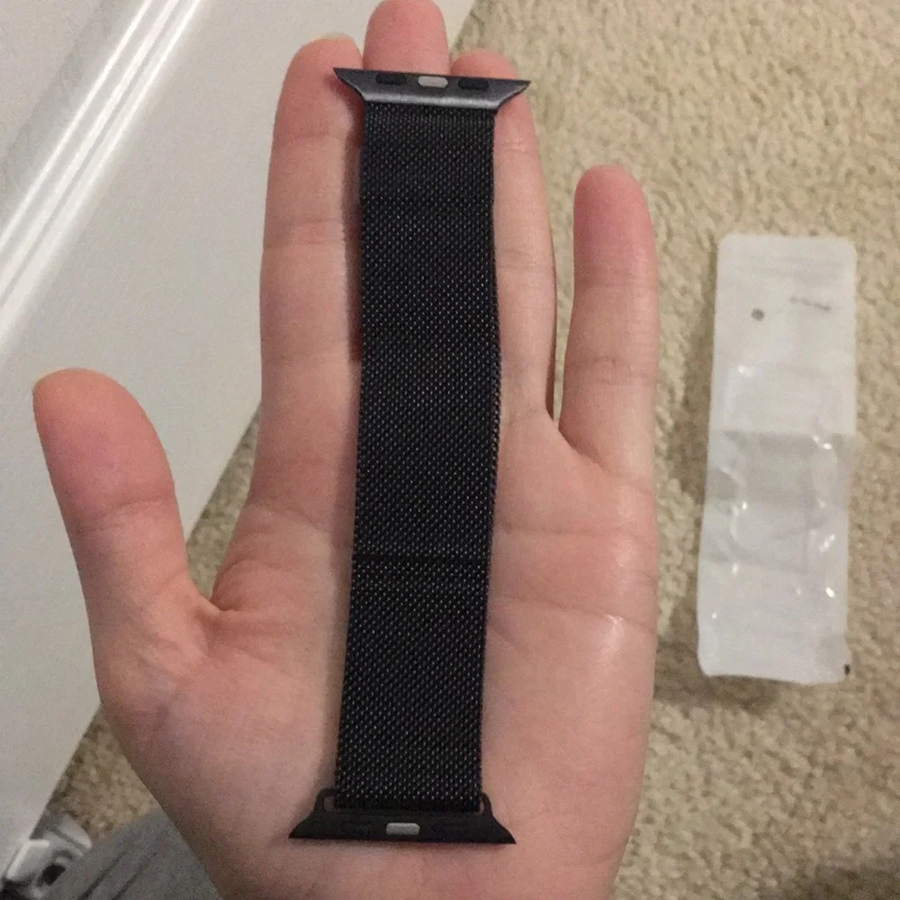 Black Steel Mesh Apple Watch Band